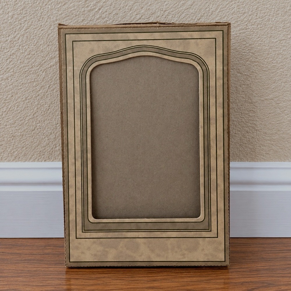 John Studio Vintage Triptych Folding Cardboard Photo Frame Folder Brown Art Deco